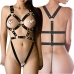 Harness Arreio Body V em Couro Eco Arnês sexy tam. único