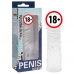 CAPA PÊNIS COM NÓDULOS E VEIAS MASSAGEADOR TRANSPARENTE 13CM