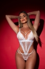 BODY TULE DIAMANTE BRILHO E RENDA CHAMEGO Ref.: 443 TAM. M