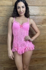 CAMISOLA SENSUAL RENDA E TULE TRABALHADO Ref.: 102407