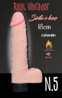 PROTESE PENIANA CYBER SKIN COM VIBRO, VEIAS E ESCROTO 18X4CM