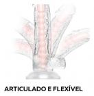 PRÓTESE PENIANA C/ VERTEBRAS CINTA SEM VIBRO TRANSP. 17X4CM