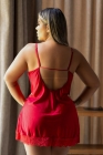 CAMISOLA PLUS SIZE COM TANGA DETALHES DE RENDA Ref.: 04037 TAM.48