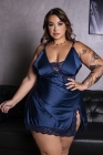 CAMISOLA PLUS SIZE COM TANGA DETALHES DE RENDA Ref.: 04037 TAM.52