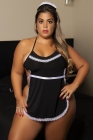 FANTASIA EMPREGADA SEXY - FIO E TIARA PLUS SIZE TAM. 50 Ref.: 00373