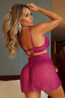 CAMISOLA EM TULE SEM ARO E DETALHES EM RENDA COR DA FOTO Ref.: 809