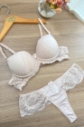 CONJUNTO EM POLIESTER E RENDA. CALCINHA FIO Ref.: 803