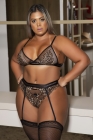 CONJUNTO SEM BOJO, FEITO EM ARRAST&Atilde;O E RENDA DELICADA TAM. 50 Ref.: 02108 PLUS SIZE