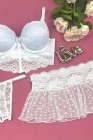 CONJUNTO TRIO CORPETE, SAIA E TANGA TULE E RENDA Ref.: 202249