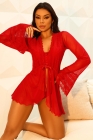 ROBE LUXO RENDA E TULE, DETALHE VAZADO NAS COSTAS 102308