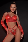 CONJUNTO LA FATALE LUXO COM LUVAS TAM. M Ref.: 601