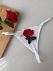 CALCINHA TANGA FIO COM APLIQUE ROSA REGULAGEM BANHO 24K TAM. &Uacute;NICO C&Oacute;D. 8021