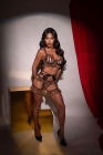 CONJUNTO TULE TRANSPARENTE CINTA LIGA E PERSEX Ref.: 2917